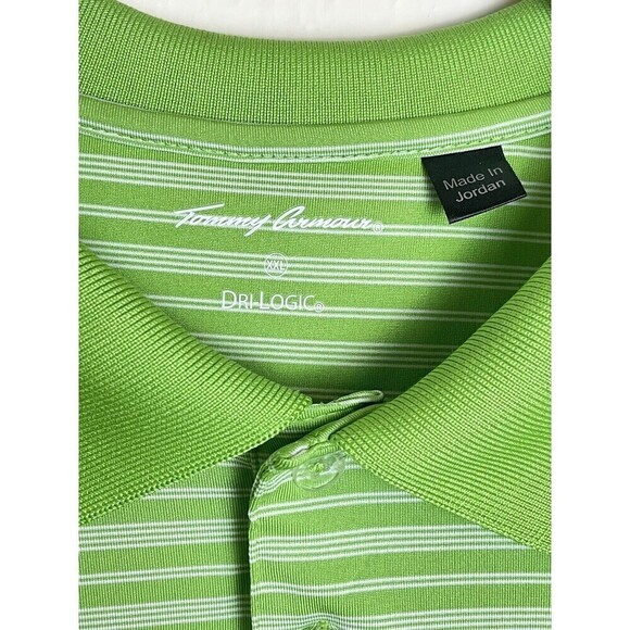 Tommy Armour Men’s XXL Dri-Logic Golf Polo Shirt Green White Stripes Performance - Picture 5 of 8